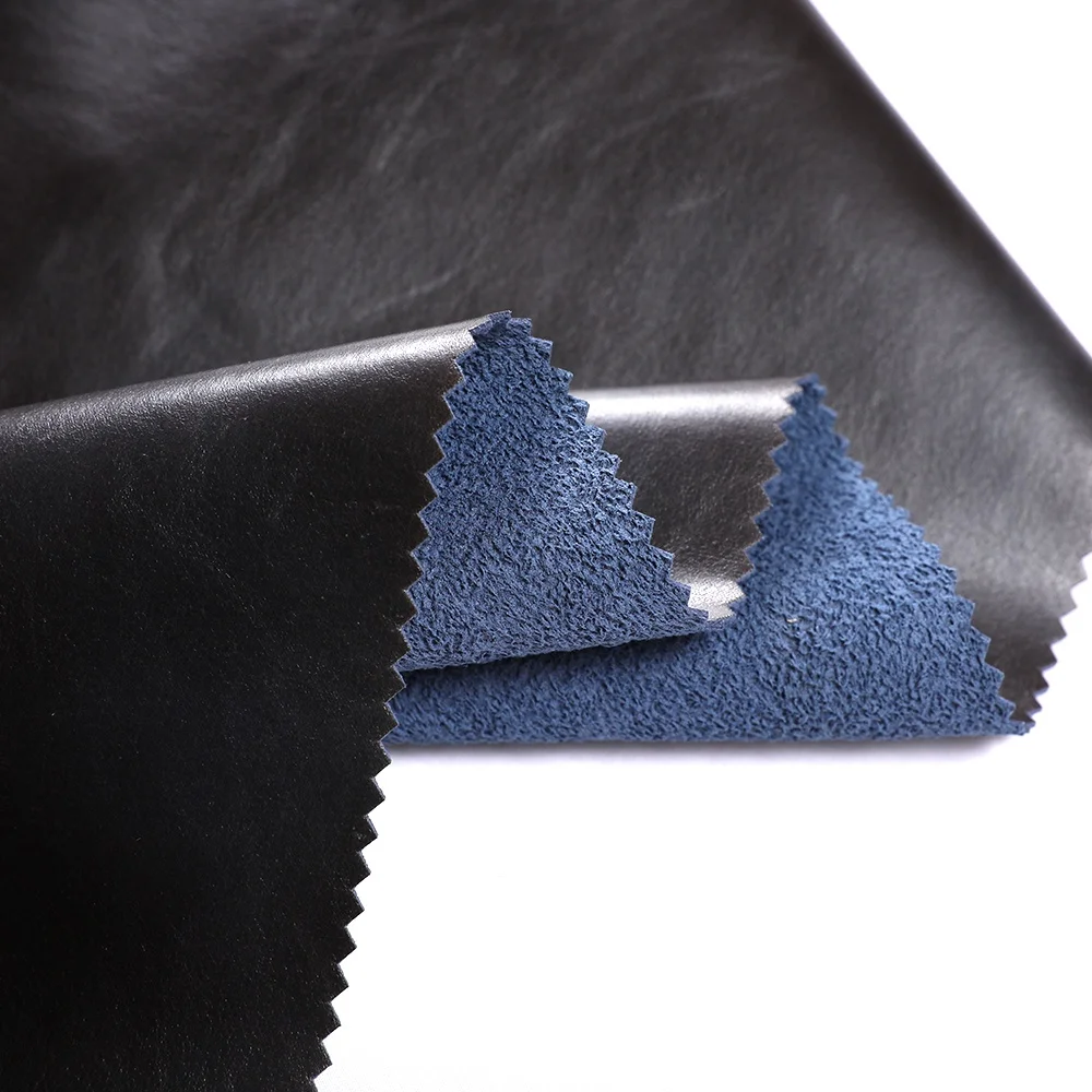 Factory Sale Faux Genuine Leather Polyester Knitting Fabric Smooth