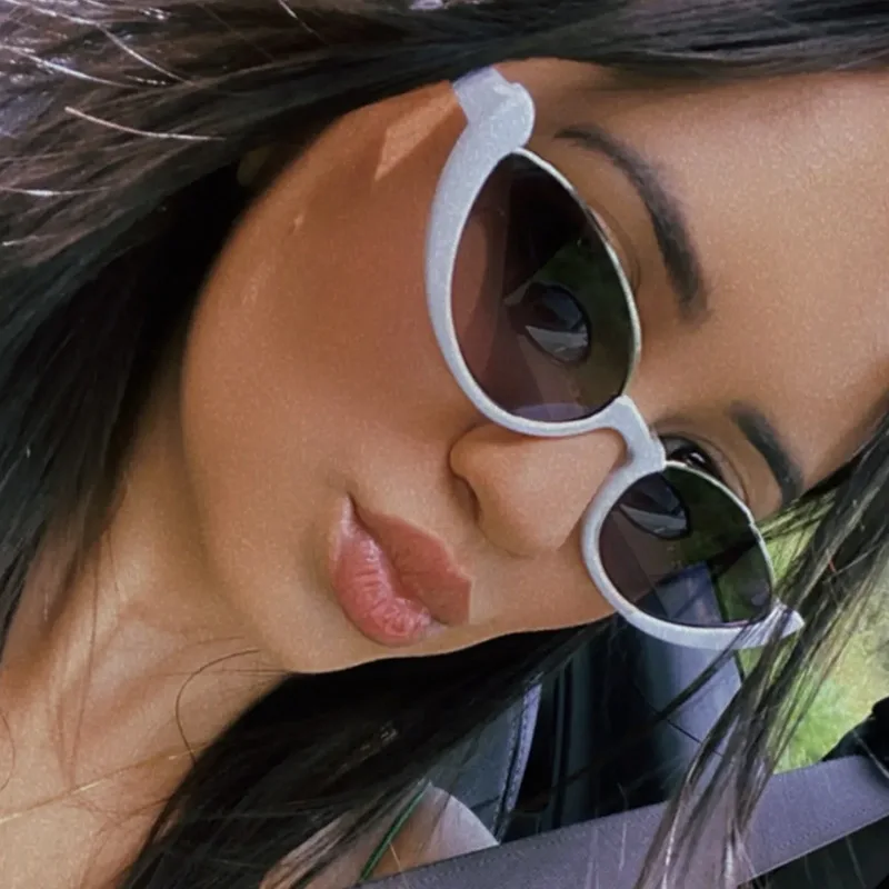 Cat-eye Half Frame Sunglasses Women Hip Hop Y2K Retro Ins Glasses Fashion Trend Small Frame Sunglasses Women