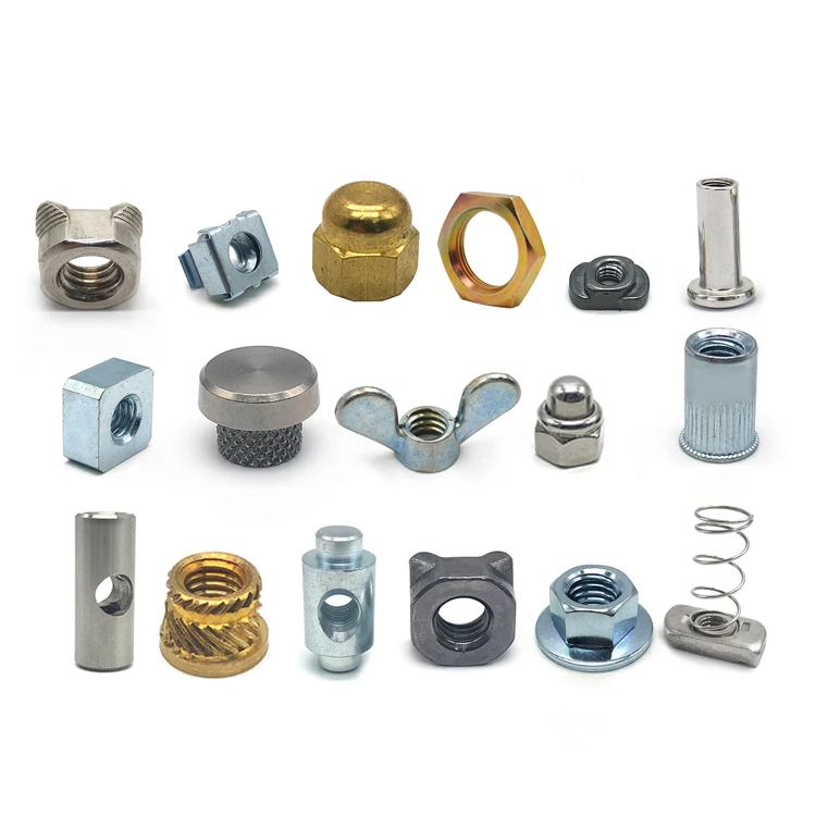 Custom M3 M5 M6 M8 Thin Nut Plain Nylon Stainless Steel Threaded Knurled Hexagon Barrel Brass Insert Flange Lock Hex Nut