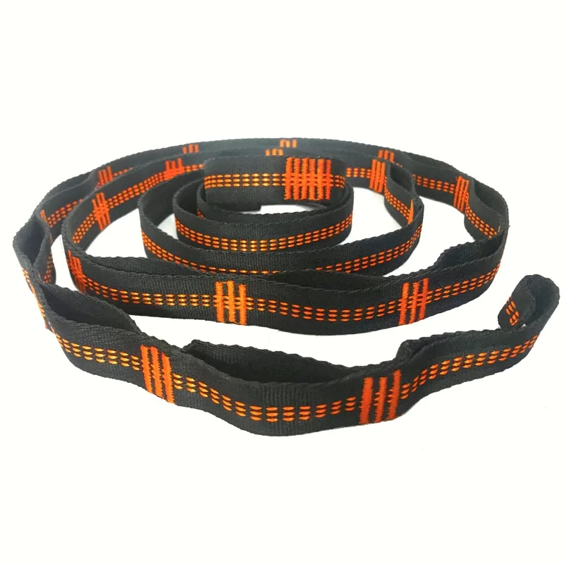 BT-S02 Double & Single Travel Camping 10 Loop Heavy Duty 5KN Carabiner Adjustable Hammock Nylon Tree Straps Set