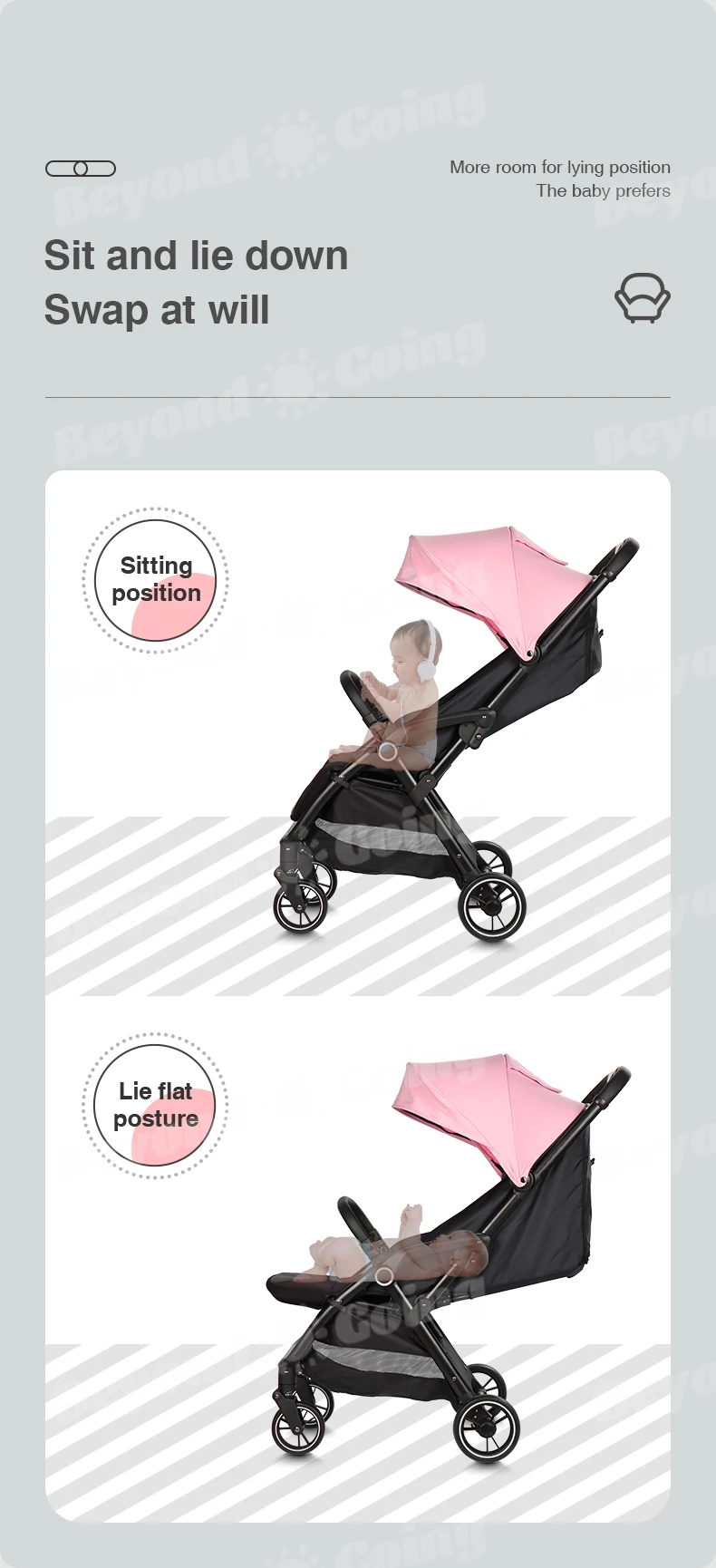 Foldable Cheap Baby Stroller Kids Stroller For Baby Upgrade Lightweight Baby Stroller