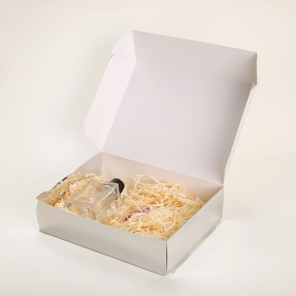 Custom Elegant Design Folding Soft Shipping Box Special Silver Card Paper for Candle with Logo Sticker