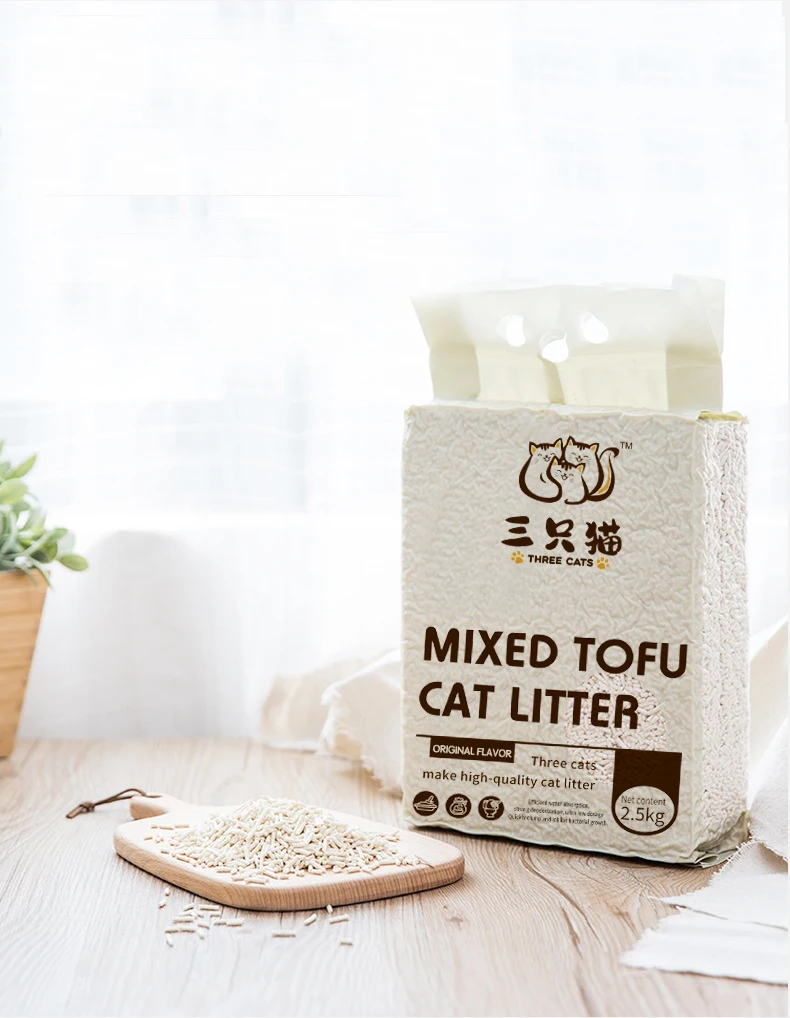Wholesale 2.5kg Fast Clumping Tofu Cat Litter Sustainable And