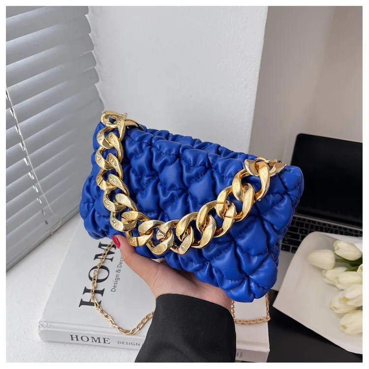 2023 New Arrival Fashion Bags Brand Golden Chain Pu Leather Shoulder