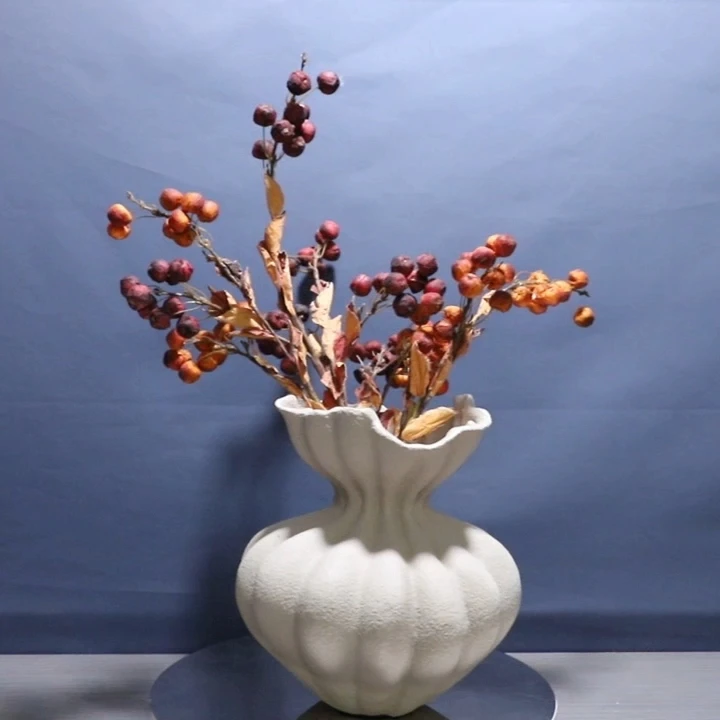 French Vintage Art Deco White Ceramic Vase - Perfect for Easter