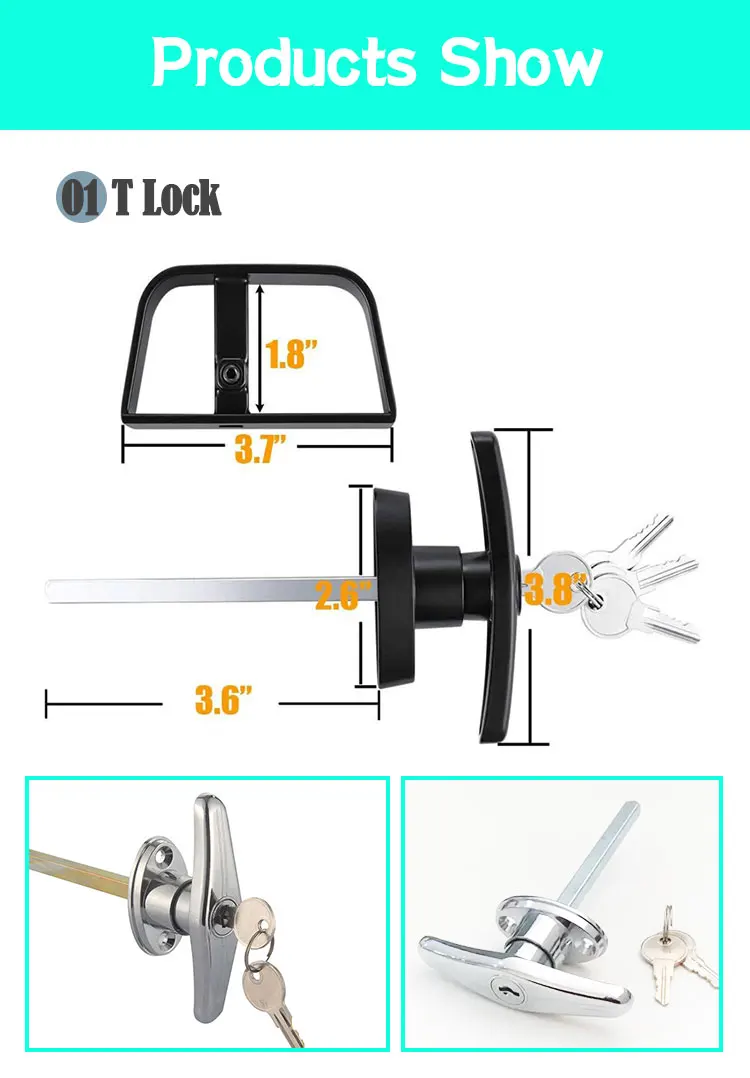 Garage Shed Door Sliding Fireproof Corridor Door T Handle Lock