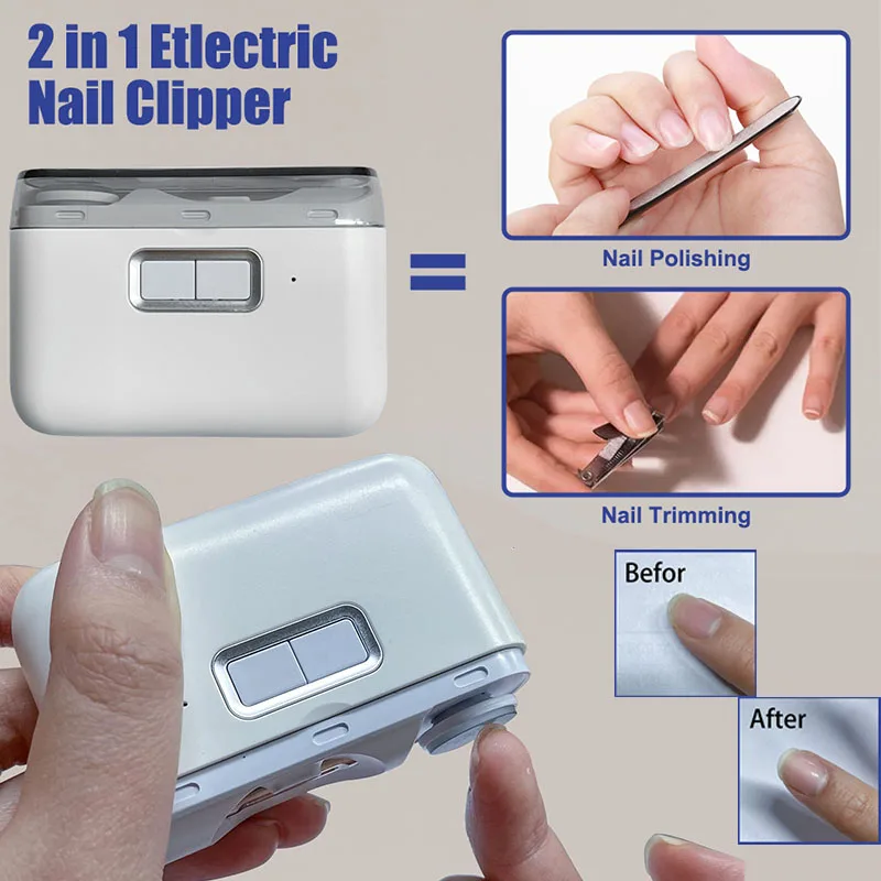 Hot Selling Electric Finger Nail Clipper USB Rechargeable Safety Fingernail Trimmer Grinder Machine Cutter with Nail File
