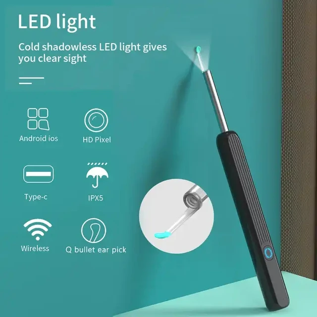 Wifi Visual Ear Spoon Mini 1080p Hd Camera 3.5mm 5mp Electric Ear Wax Removal Cleaner - Image 3