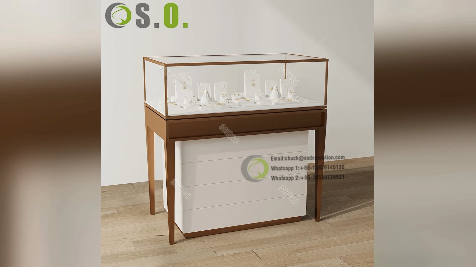 Jewelry Shop Layout Luxury Wooden Display Jewelry Showcase