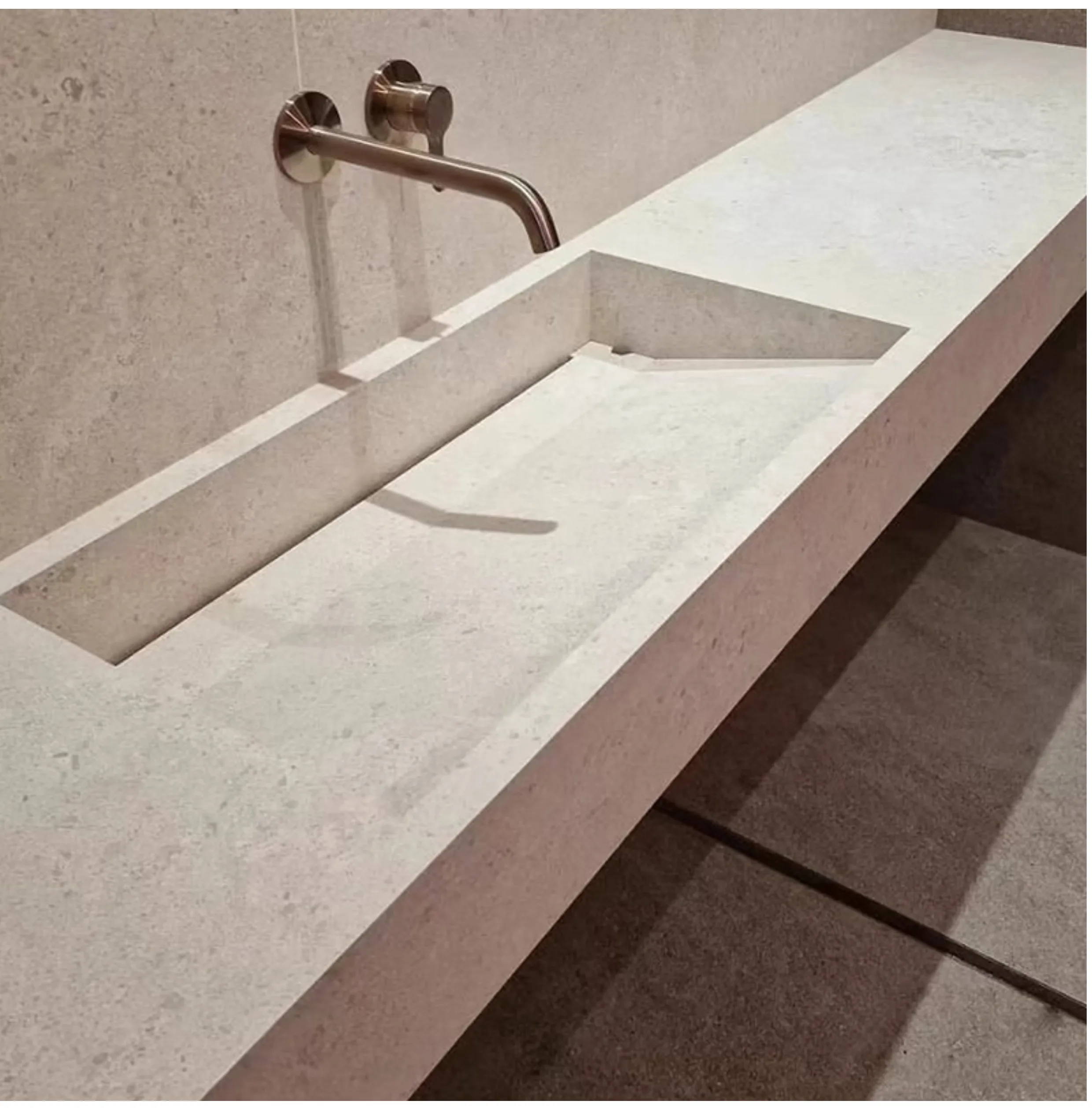product customize wall mounted sintered stone bathroom sintered stone vanity solid surface seamless basin bathroom cabinet-4