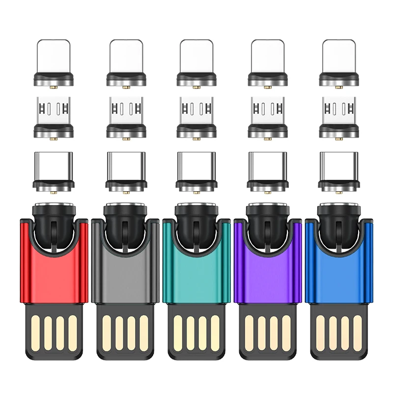 Мини usb-кабель Greenport 3 в 1, магнитный шнур, зарядное устройство для мобильного телефона, адаптер с 3 магнитными головками 2,4 А