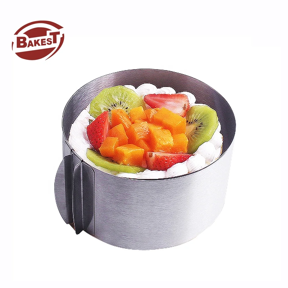 Wholesale 304 Stainless Steel Adjustable Cake Ring Mold 6-12 Inch Non-Stick Molds for Baking Wedding Cakes Simple Style