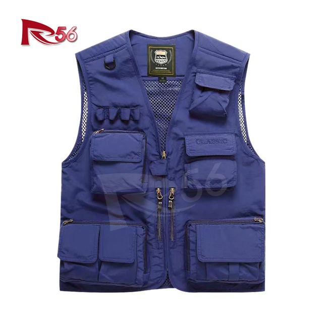 Lightweight Men's Waistcoat Style Vest for Outdoor Workwear Fishing Camping with Utility Pockets Design Vest