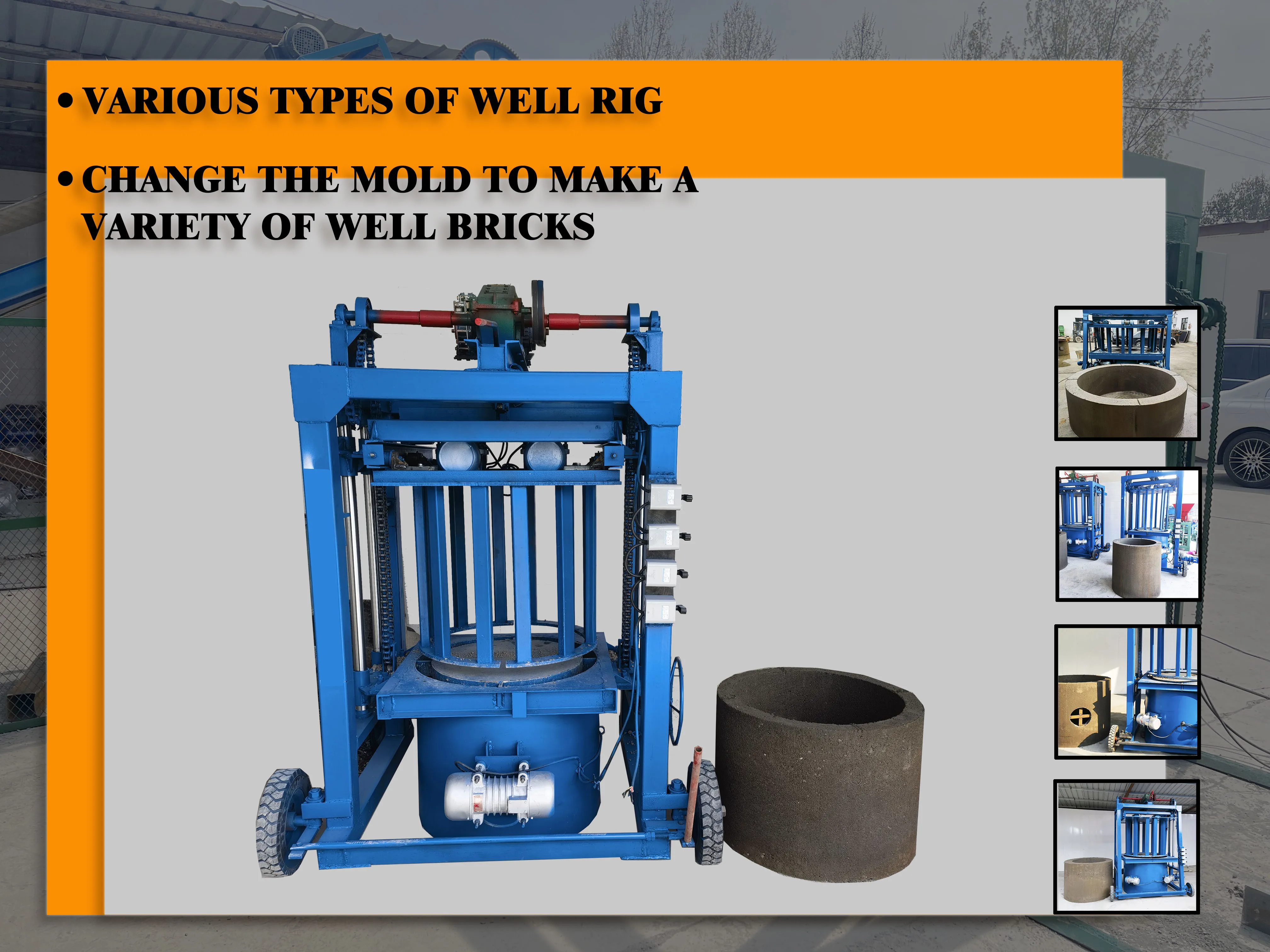 Block Pipes Machine Manhole Culvert Drainage Concrete Pipe Making Machinery Cement Block ...