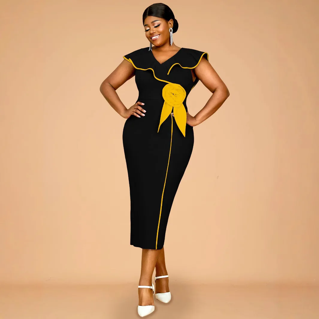 Turkish Elegant Pencil Dress Plus Size High Waist