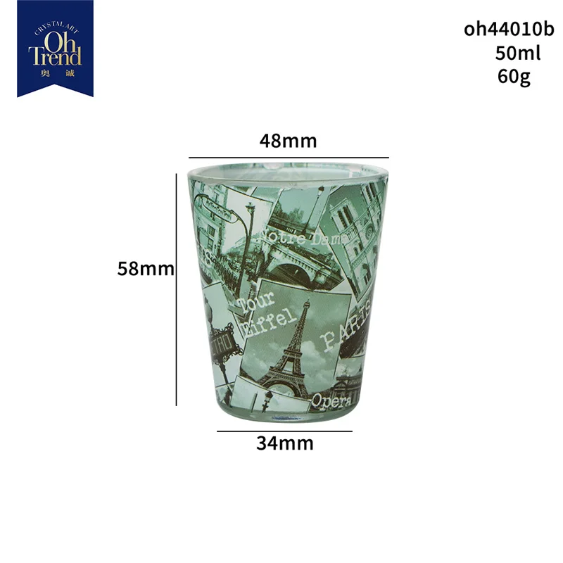 Design 35ml 1oz Set 50ml Wholesale Frosted Souvenir logo Sublimation Tequila Bulk Custom Glass Shot Glasses