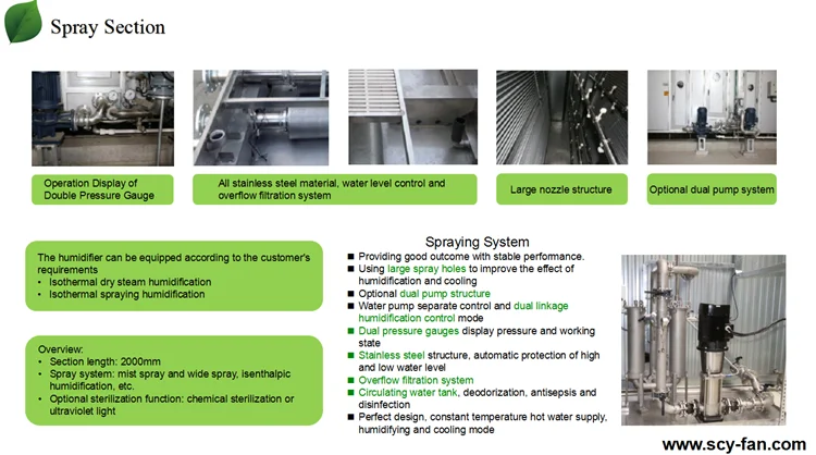 Spray section