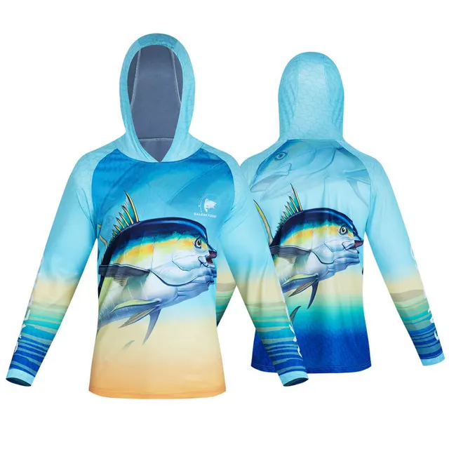 Wholesale 11colors Men's Fishing Shirt Pocket Custom Fishing Shirts camouflage Fishing Shirt Hoodie UV Protection