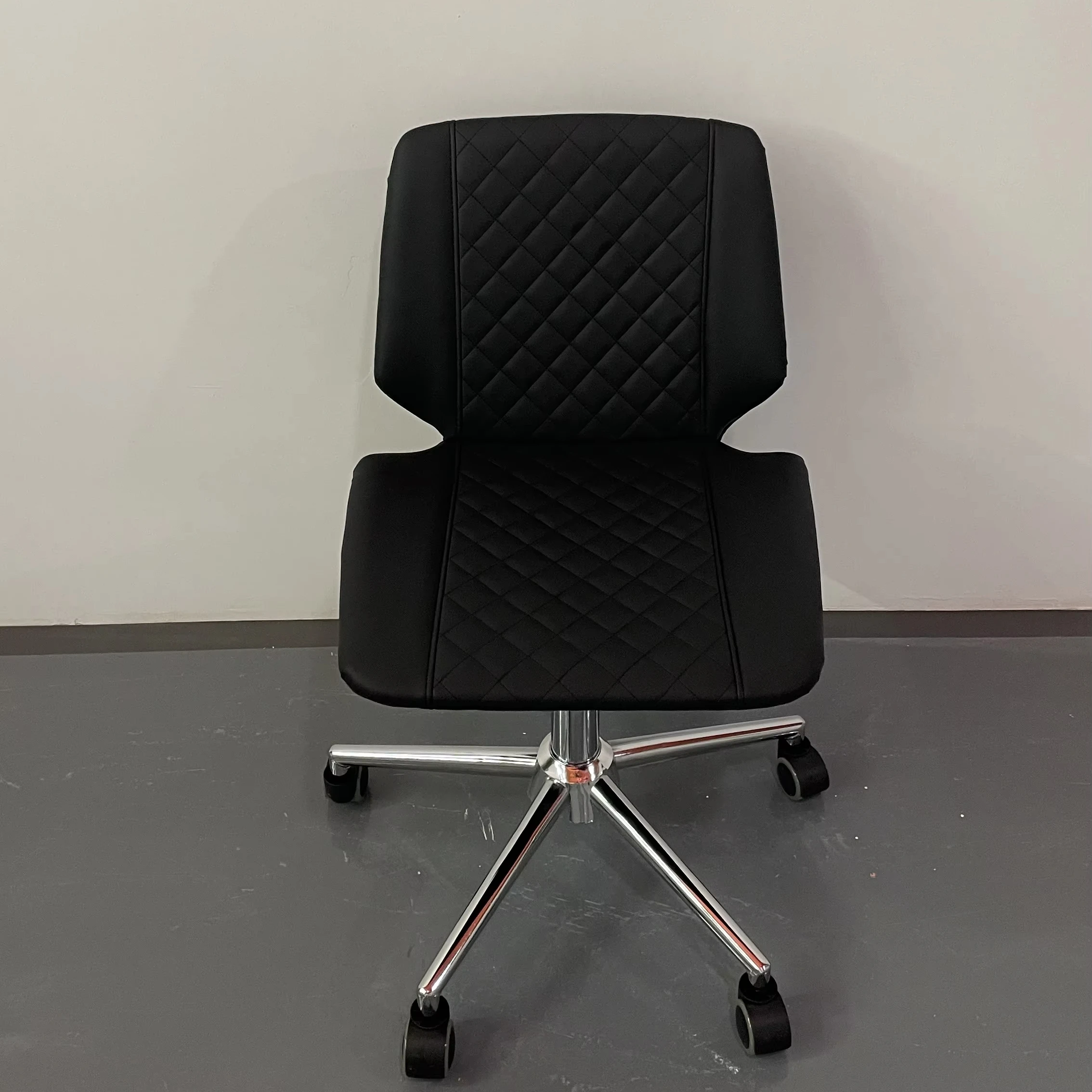 Modern salon technician Nail leather furniture pedicure Styling Beauty nail hairstylist Black chair Salon stool