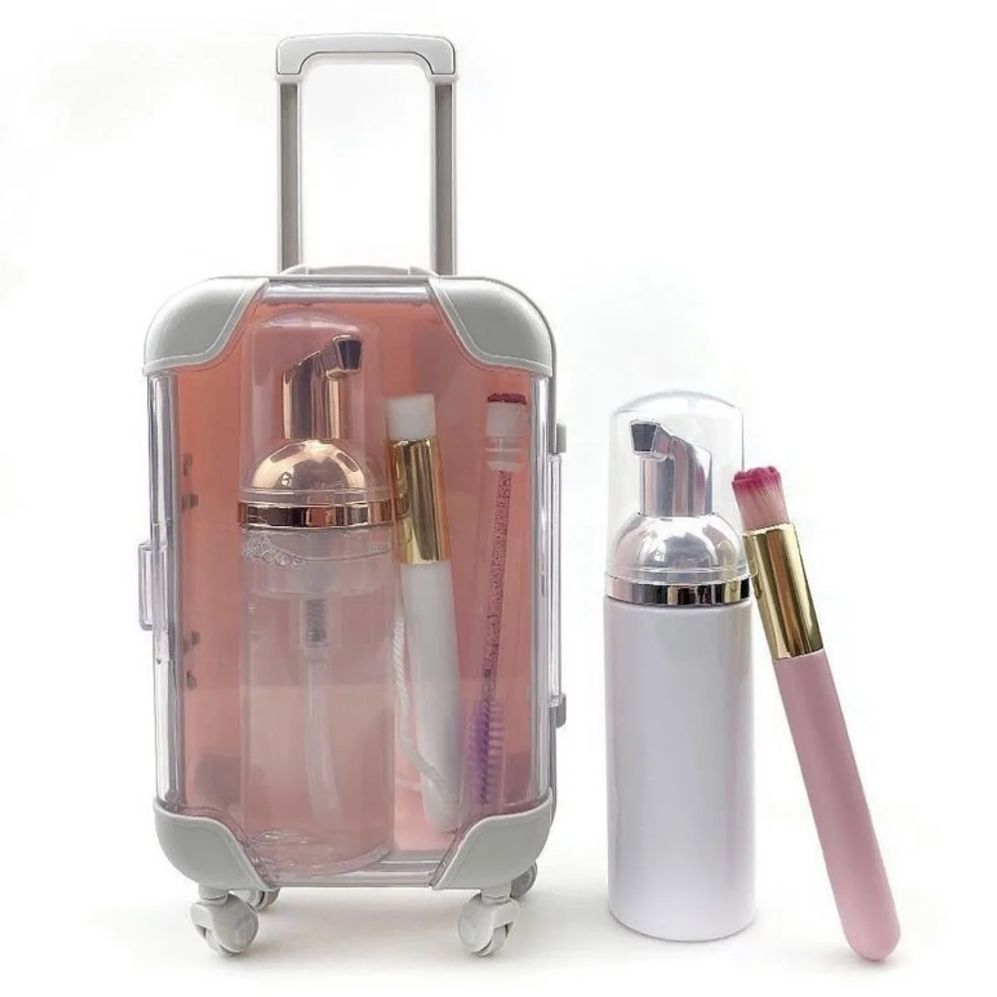 Luxury Mini Suitcase Luggage Eyelash Packaging Box Plastic Mini