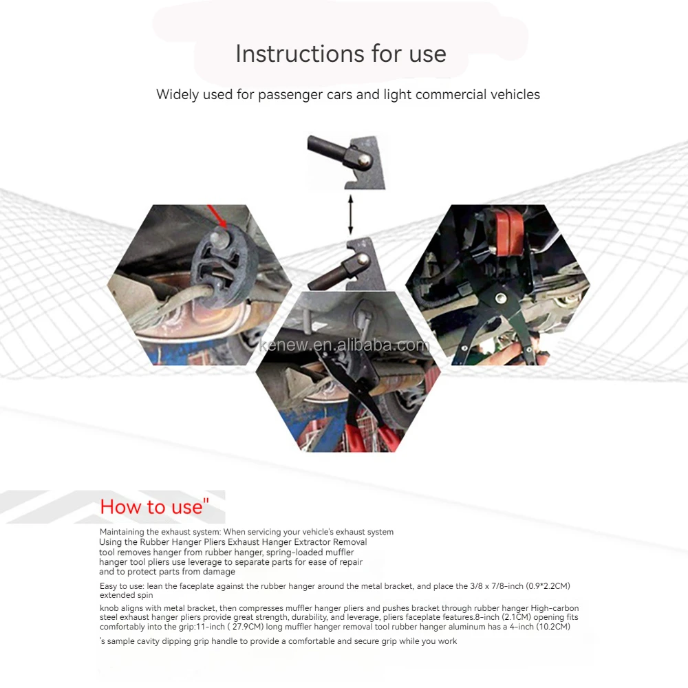 Car Exhaust Hanger Removal Plier Universal Car Exhaust Rubber Pad