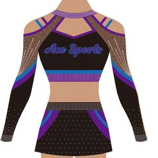 Custom Rhinestone Cheerleading Uniforms Costumes for
