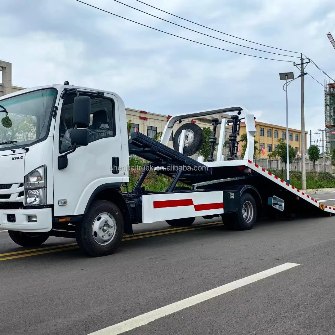 SHENBAI ISUZU ELF Road Emergency Breakdown Service Wrecker Flatbed 4 ...