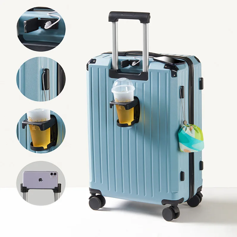 Latest Design Abs+pc Hardside Spinner Front Opening Wheel Suitcase