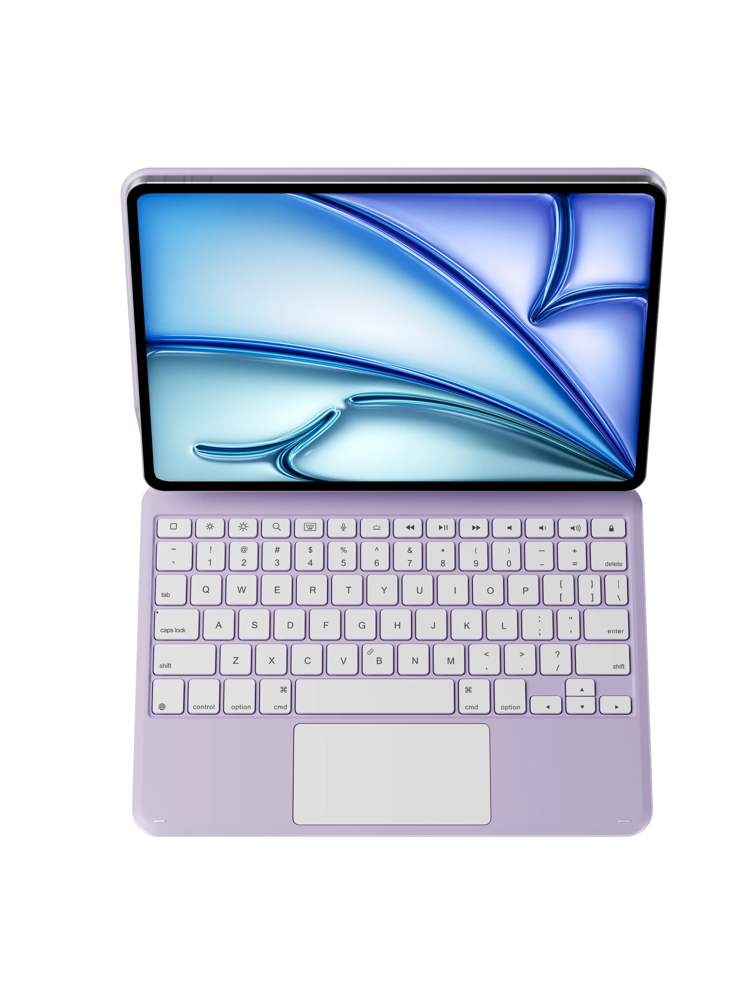 UK Layout Ultra Slim 7-RGB Backlit 78 Key Scissor-Switch Magic Floating Keyboard Case for iPad Air 13