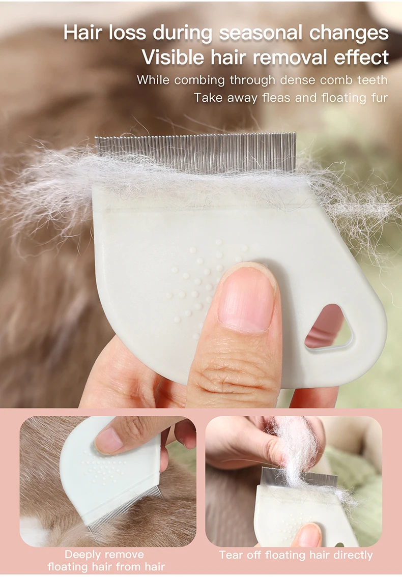 Stainless Steel Needle Pet Dog Cat Fur Grooming Hair Comb Open Knot Flea Comb