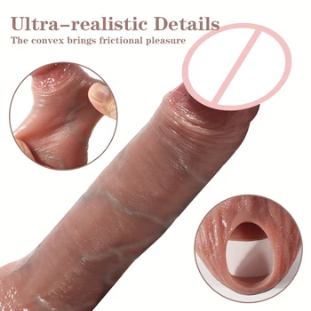 High Quality Extension Cock Sleeve Reusable Silicone Penis Big Dildo Enhancer Adult Sex Toys for Men