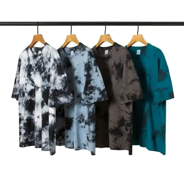 Custom Mens Tie-Dye T-Shirt 100% Cotton 190G Dye Tie Clothing Tee Shirt Customizable Blank T Shirts For Men