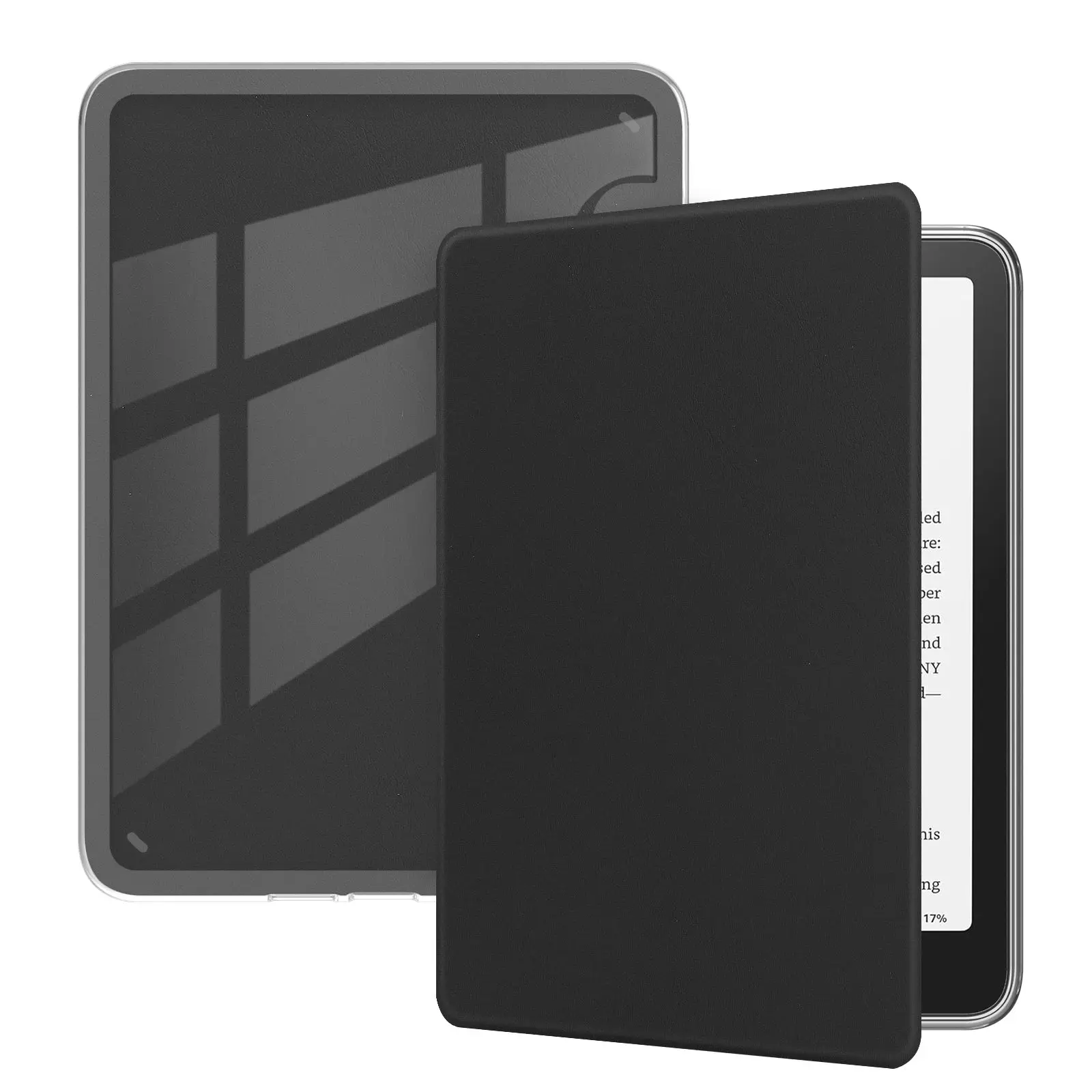 Custom Soft Transparent clear Crytal Acrylic Leather Flip Cover Smart Kindle Sublimation Case for Kindle 6inch 6.8inch 7inch