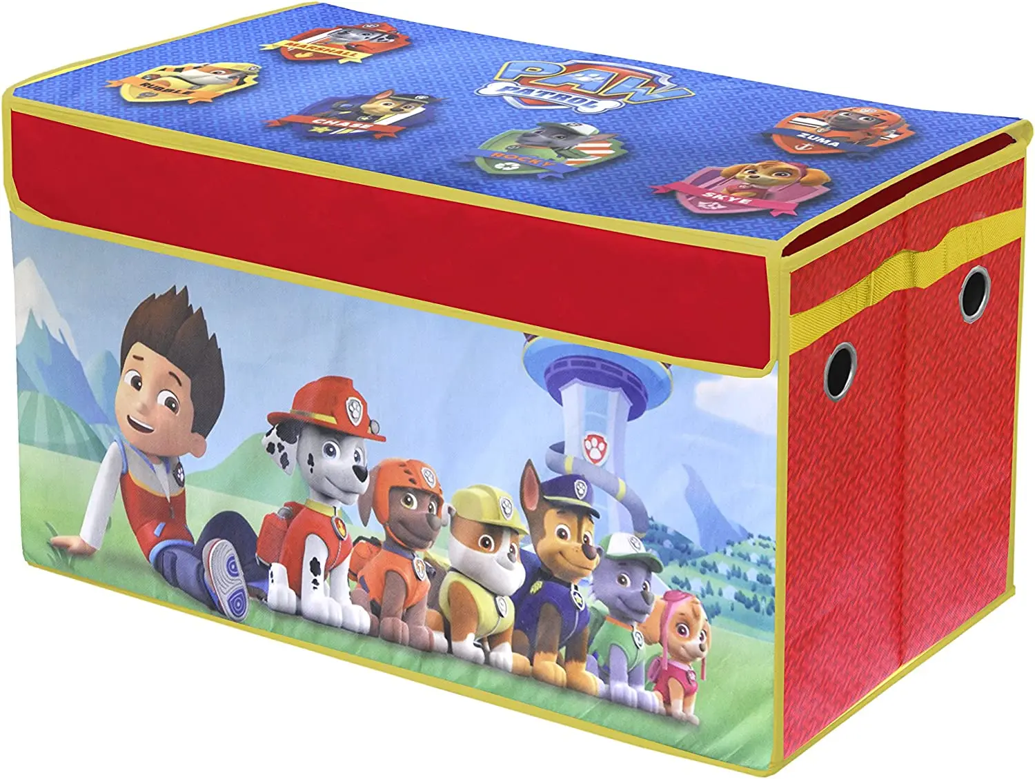 Cute Collapsible Durable Canvas Unicorn Children Toy Storage Trunk Box Organizer for Kids Girls Boys Playroom with Lid