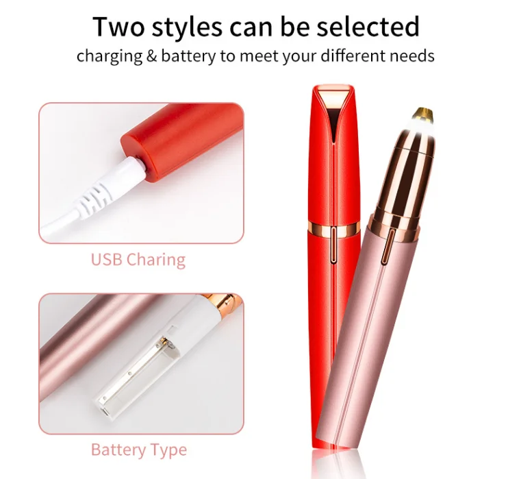 good price portable professional fashion attractive design lady high quality USB painless electric women eyebrow trimmer