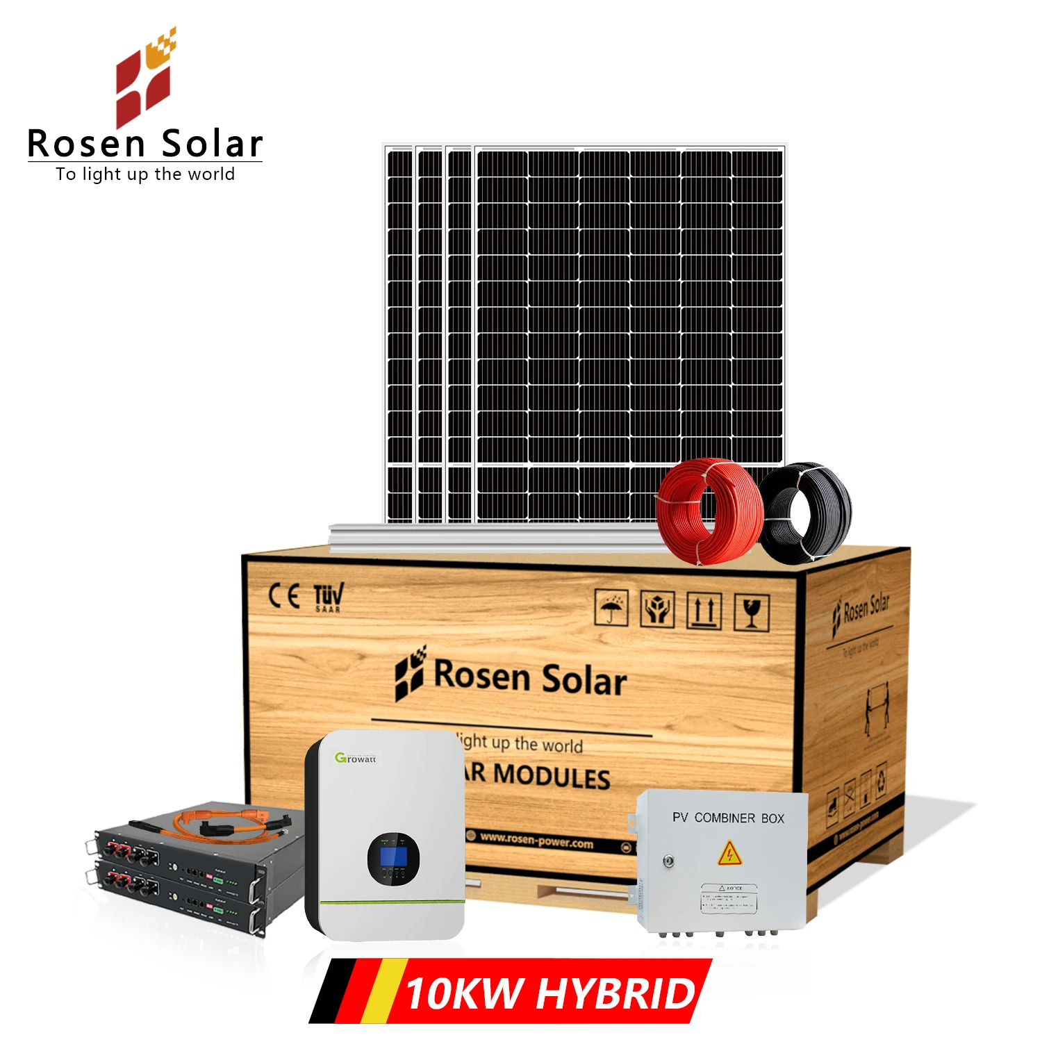 5Kw 10Kw 20Kw Power Storage LiFePO4 Battery Hybrid Inverter Solar Energy Systems For Home