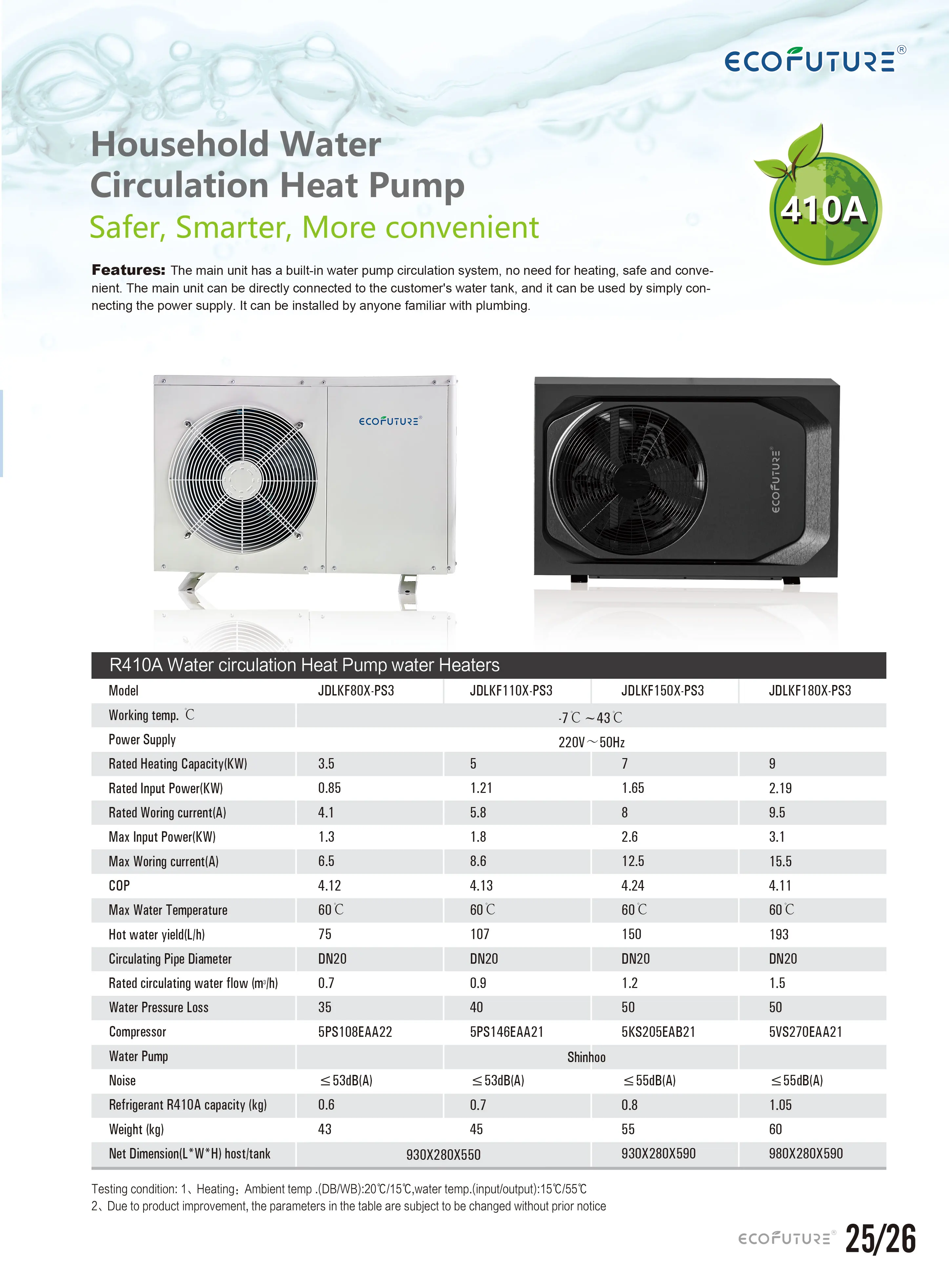 Air Source Heat Pump, JIADELE, R410a, WIFI, Stainless - detail 12