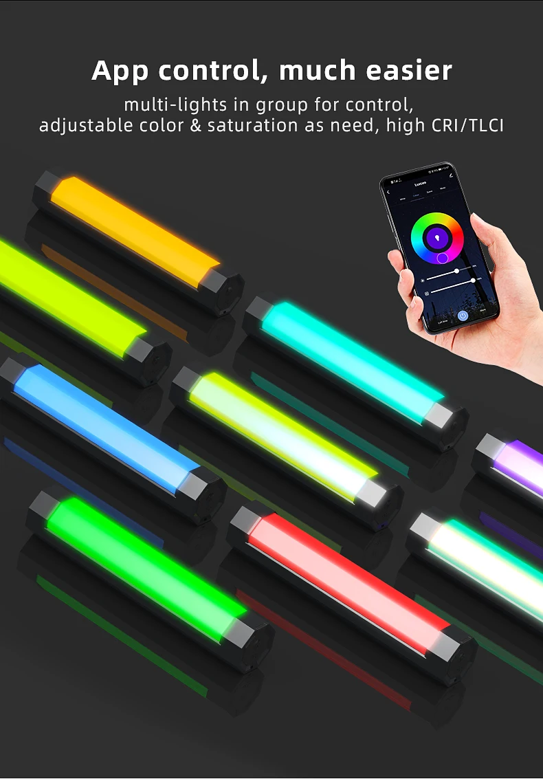 LUXCEO P200 RGB LED RGB soft light Tube Portable Handheld Photography Lighting Stick CCT Mode Photos Video Nanguang