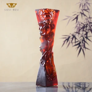 High Grade Custom Dragon Shape Liuli Crystal Glass Chinese Style Awards Trophies Manufacturers Wholesale