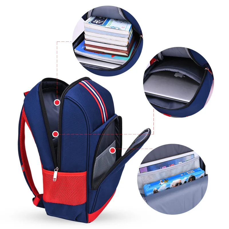 Good Quality Britain Style Breathable Nylon Book Bag Student School Bag Backpack for Boys and Girls