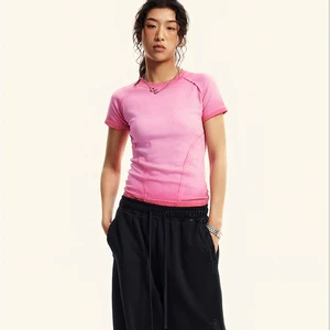 Clothing Manufacturers Women T Shirt Dye Custom Logo Polyester Cotton Sexy Crop Tops for Ladies