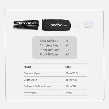 Godox S85T 85cm/33.5in Quick Release Umbrella Softbox Professional Foldable Softbox detail image