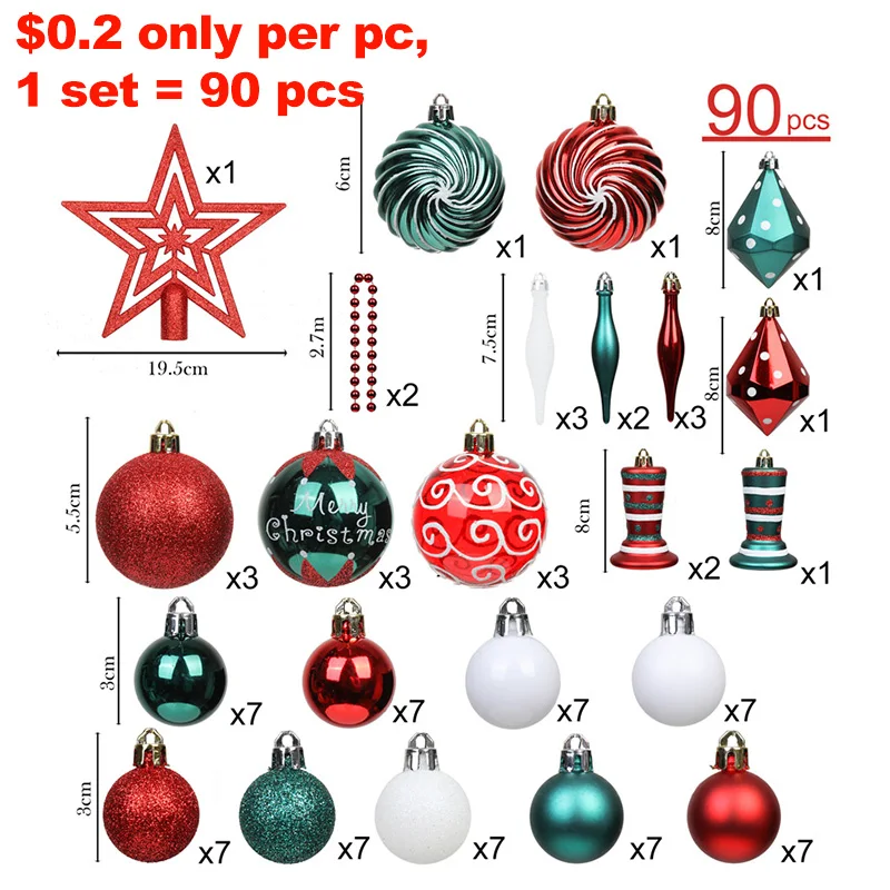 New Year Christmas Tree Decoration Balls For Christmas Stockings