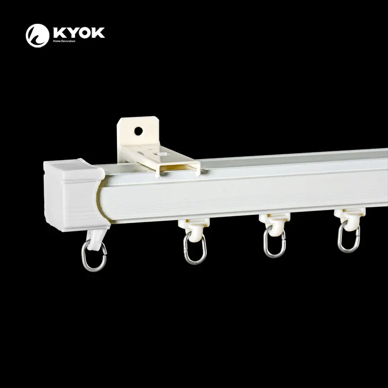 KYOK 2022 Curtain c Channel Track Double Track Curtain Rail for Hotel Aluminum Curtain Track Rail