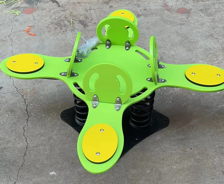 Customized Outdoor Playground Four Seater Children Spring Plastic Seesaw Carousel Play Equipment