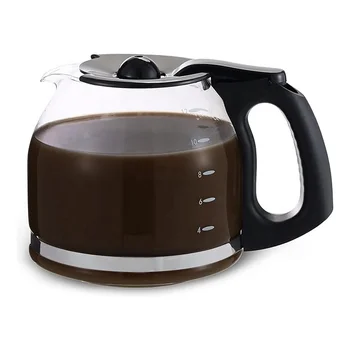LOVIVER Glass Coffee Carafe – 1.7L Borosilicate Glass Decanter With Lid, Portable Jug For Coffee, Tea, Office, Camping