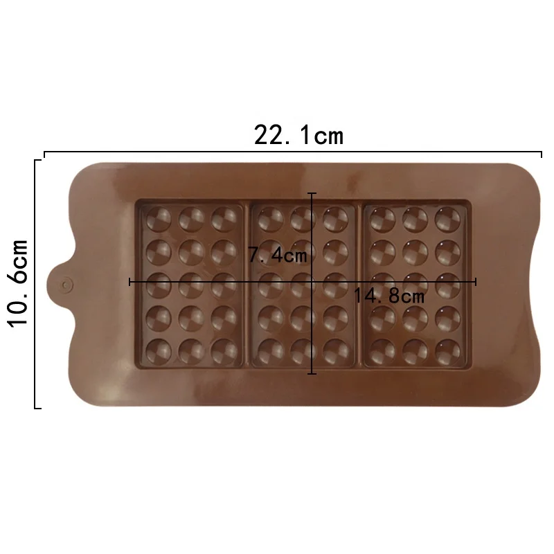 Break-Apart Chocolate Molds Silicone Chocolate Bar Sweet Molds Hot Chocolate  Energy Bar Moulds Rectangle Baking Silicone Bakeware Molds Pack of 2
