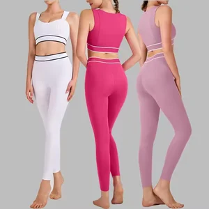 Bnice QY6010 Women Sportswear Gym Outfit Sports Bra High Waist Fitness Leggings 2 Piece Yoga Set Quick Dry  Fitness  Activerwear