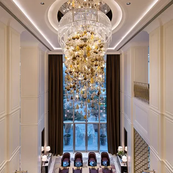 modern high ceilings bubble ball luxury pendant lamp hotel lobby hand blown glass chandelier