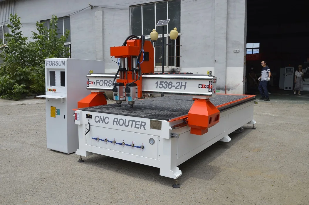Forsun Double Head Cnc Router Wood Carving Machine 1500x3000mm